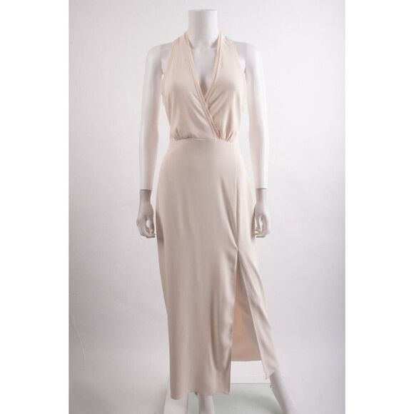 Zara Womens Slip Dress Maxi Ivory Ecru V-Neck Size S Semi sheer 7969/027 NWT - Picture 2 of 7